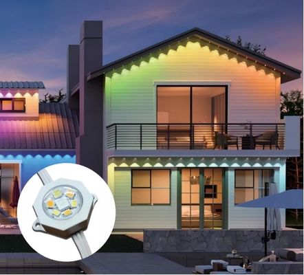 RGBIC CCT Smart Eave Wall Mounted Exterior Light PC Matériau de logement ABS avec source lumineuse 5054 2835